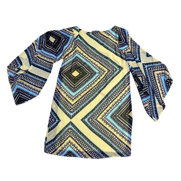 Anthropologie Maude Yellow Turquoise‎ Top Blouse  V-Neck Size Small - Picture 2 of 5